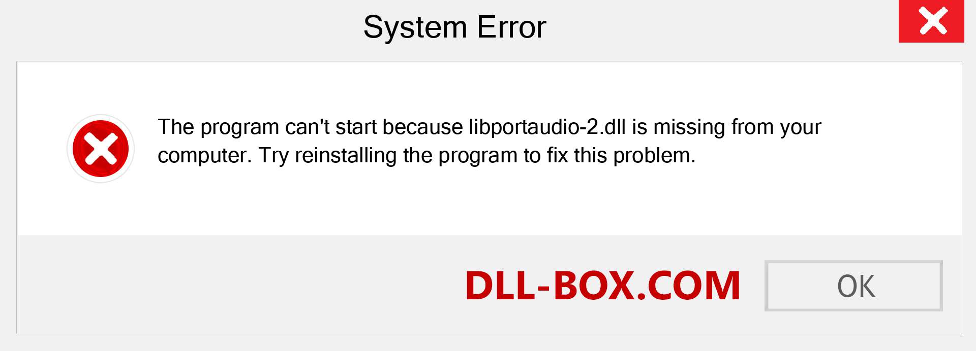  libportaudio-2.dll file is missing?. Download for Windows 7, 8, 10 - Fix  libportaudio-2 dll Missing Error on Windows, photos, images